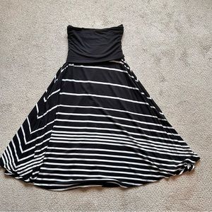 INC Black and White Striped Skirt Size S